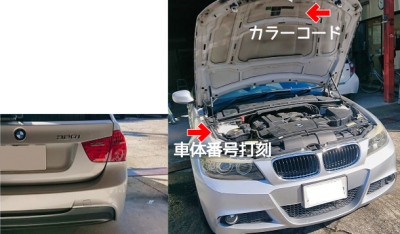BMW　カラーコード　位置